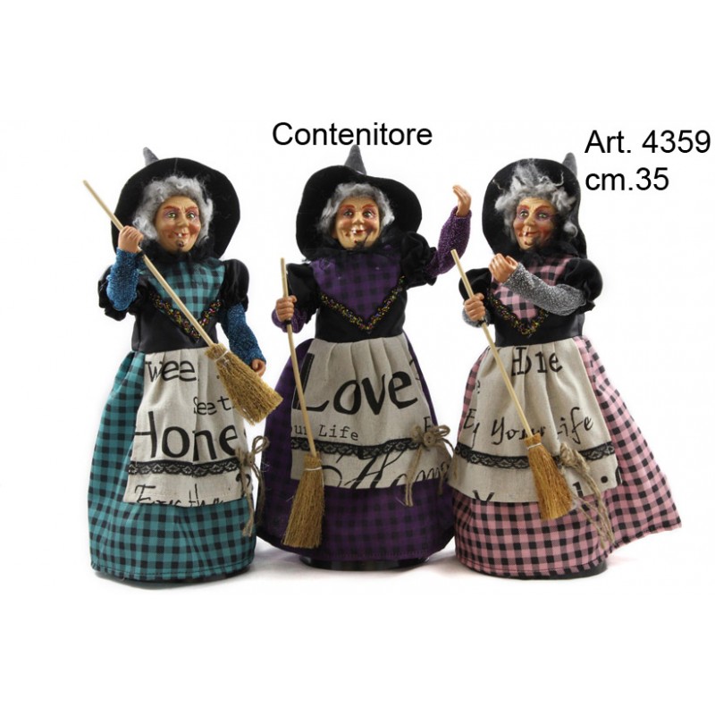 Befana Contenitore Vestito Colorato cm.25 Pezzi 3 - LUIRÈ