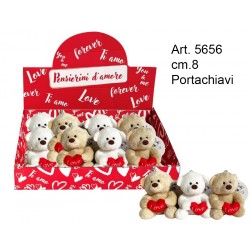 Peluche Orsetto Portachiavi c/Cuore cm.8 pz.1