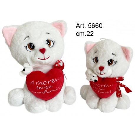Peluche Gattino c/Cuore cm.22 pz.1