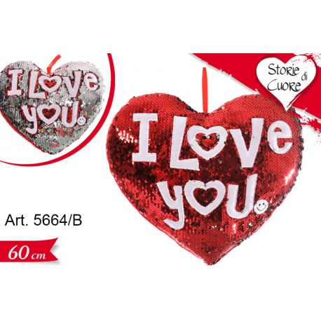Peluche Cuore Gigante Gira Brilla cm.60 pz.1