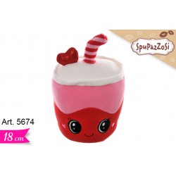 Peluche Bicchiere Cannuccia cm.18 pz.1