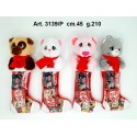 Calza Animali Peluche cm.45 g.210  (4 sogg. ass.ti) conf. Pz. 4