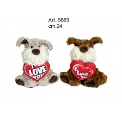 pel. Cagnolino c/Cuore cm.24 (2 colori) conf. Pz. 1