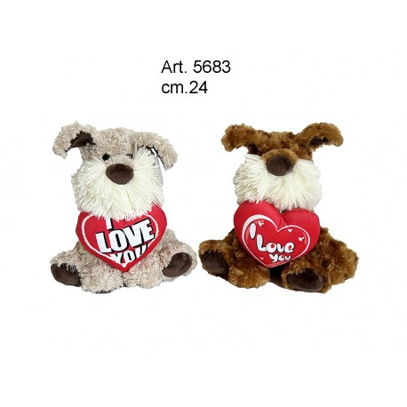 pel. Cagnolino c/Cuore cm.24 (2 colori) conf. Pz. 1