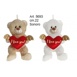 pel. Orso Sonoro c/Cuore cm.22 conf. Pz. 1