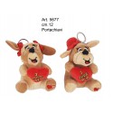 Peluche Cagnolini Portachiavi c/Cuore cm.12 pz.1