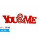 Scritta  YOU & ME in Legno cm.34x10 conf. Pz. 1