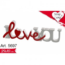 Scritta  I LOVE YOU in Legno cm.29x10 conf. Pz. 1
