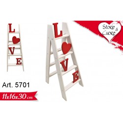 Scaletta LOVE in Legno cm.30 conf. Pz. 1