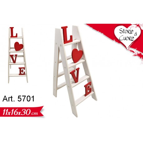 Scaletta LOVE in Legno cm.30 conf. Pz. 1