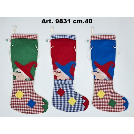 Calza Befana Calzettone Bucato cm.40 (col. ass.ti) conf. pz.3