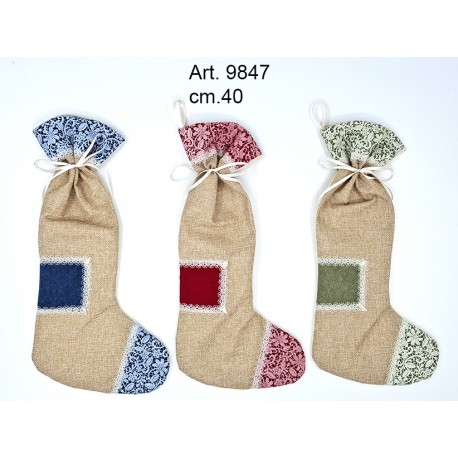 Calza Juta Patchwork cm.40 (col. ass.ti) conf pz.6