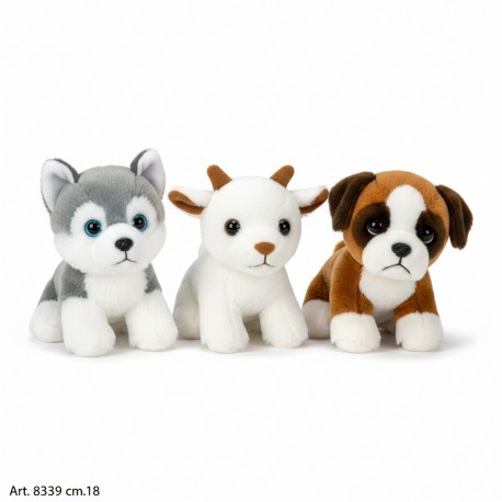 Stuffed animals dogs and ibexes cm.18