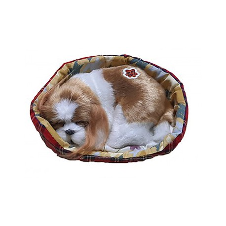 Cagnolino Cavalier King Charles in cuccia cm.13, con rumore (Russa) conf. pz.1