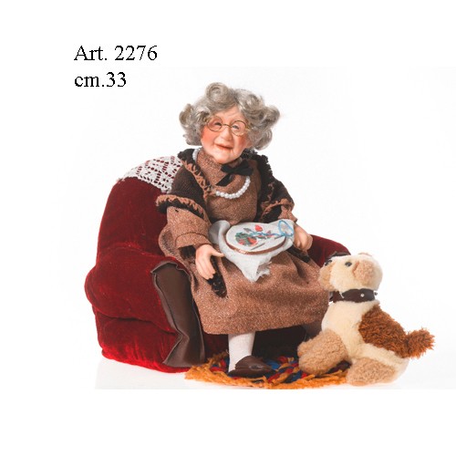 BAMBOLA NONNA nonna con grembiule bambola per le bambole Tube miniatura 1:12 