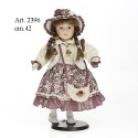 Bambola vestito beige-viola cm.42