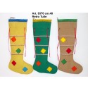 Calza juta Colorata cn Toppe cm.40 Conf. Pz.6