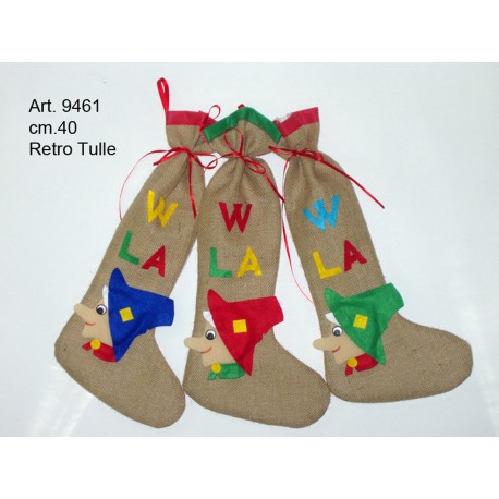 Calza Juta W la Befana cm.40 Conf. Pz.3