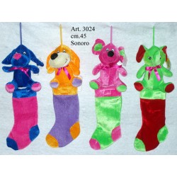 Calza animali colorati sonori cn Luce cm.45 Pz.3