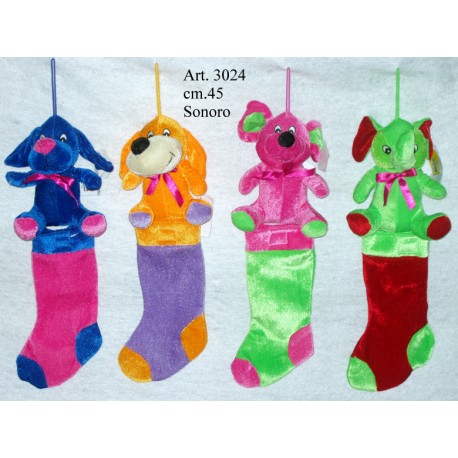 Calza animali colorati sonori cn Luce cm.45 Pz.3