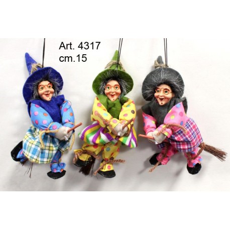 Befana Volante Vestito Pois cm.15 Pezzi 3