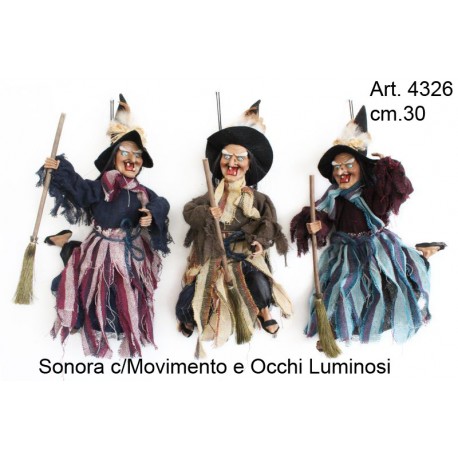 Befana Volante Sonora/Movimento cm.30 Pezzi 1