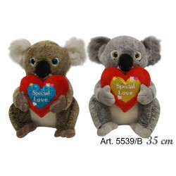 Pel. Koala con Cuore cm.35 confezione pz.2 assortiti